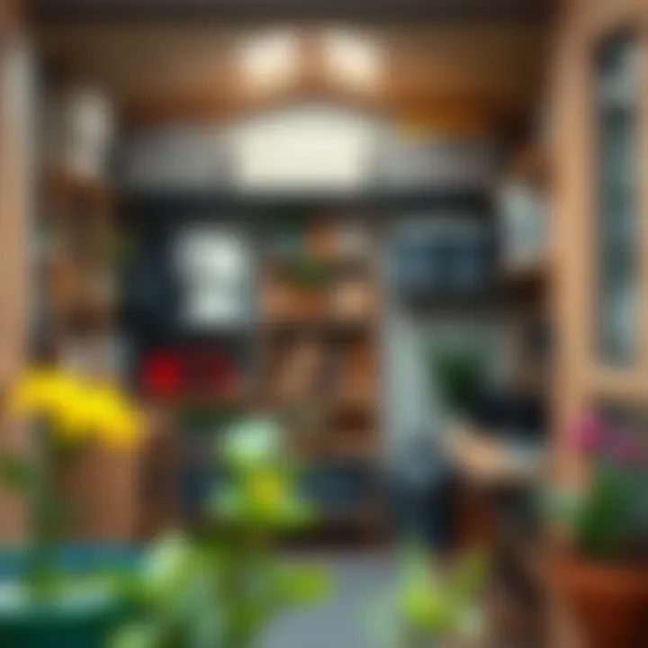 Organized Interior of a Garden Shed Interior view of a garden shed with organized storage solutions