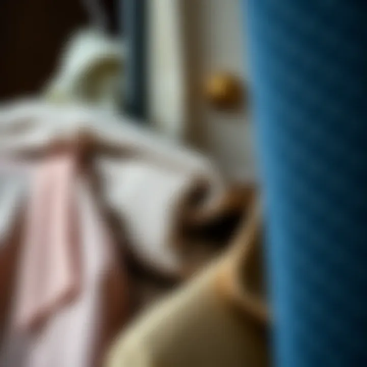 Detailed view of wardrobe materials and textures