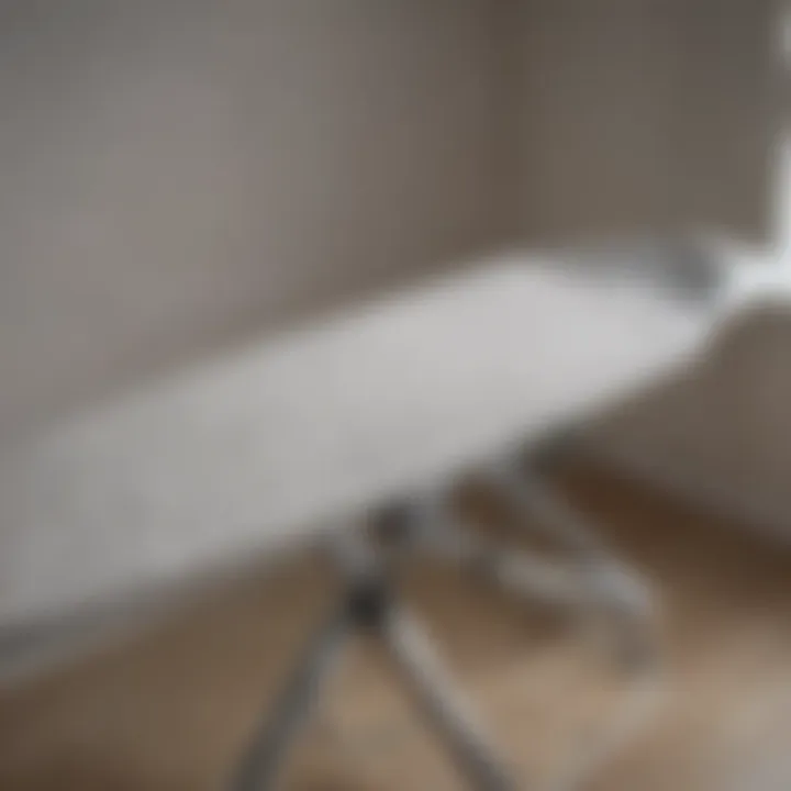 Close-up of Gazella ironing board features and material quality