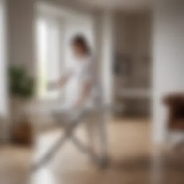 User enjoying the functionality of the Gazella ironing board