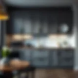 Sophisticated gray kitchen cabinet showcasing modern design