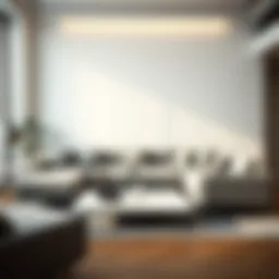 Elegant gray and white sofa set in a modern living room