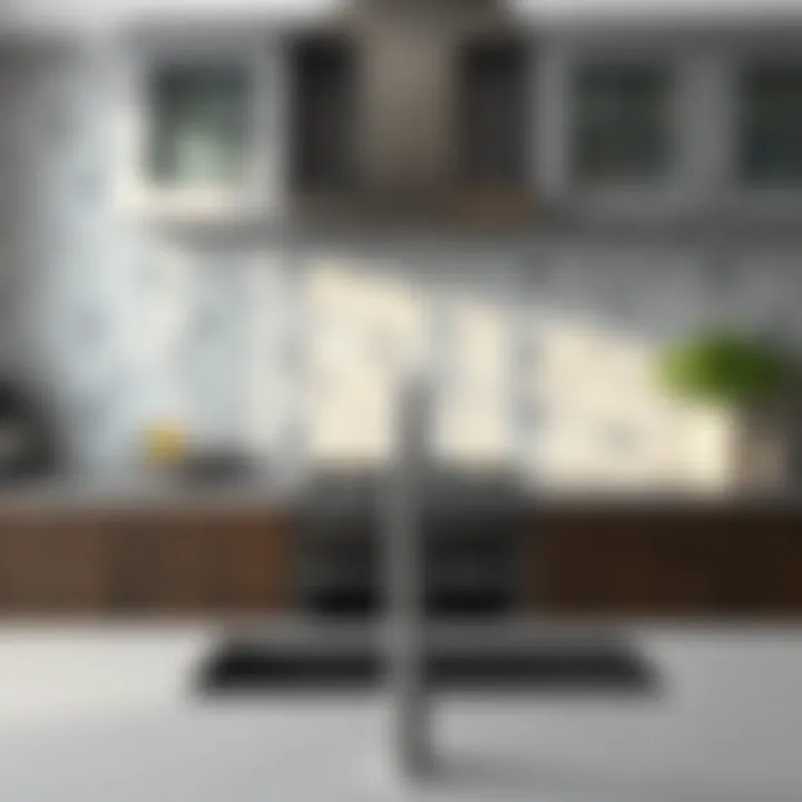 Intricate Gray Tile Backsplash Unique backsplash featuring intricate gray tile patterns