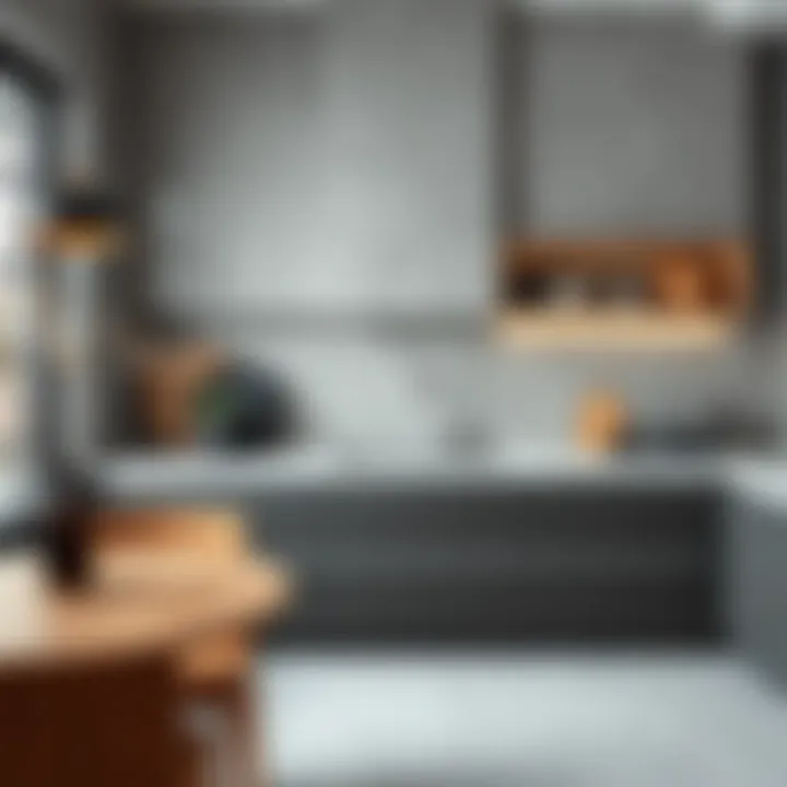 Modern Gray Tile Aesthetics Elegant gray kitchen tile design showcasing modern aesthetics