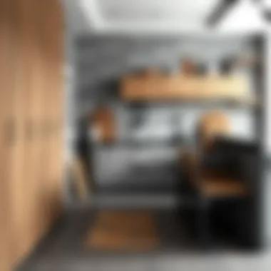 Gray Tiles with Wood Accents A harmonious blend of gray tiles with wood accents in a kitchen