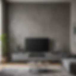 Sophisticated grey TV unit in a modern living room setting