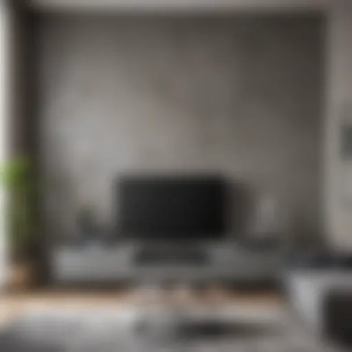 Sophisticated grey TV unit in a modern living room setting