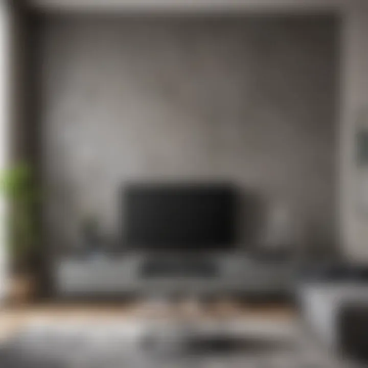 Sophisticated grey TV unit in a modern living room setting