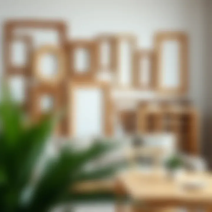 Diversity of Design in Raw Wood Frames Variety of raw wood frames arranged artistically