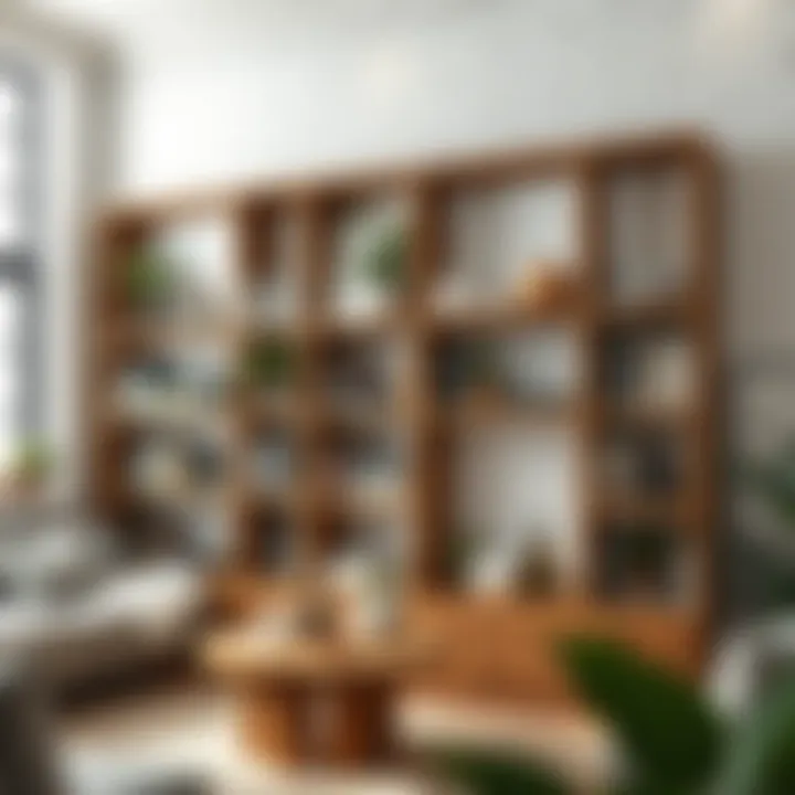 Variety of design ideas incorporating raw wood bookshelves