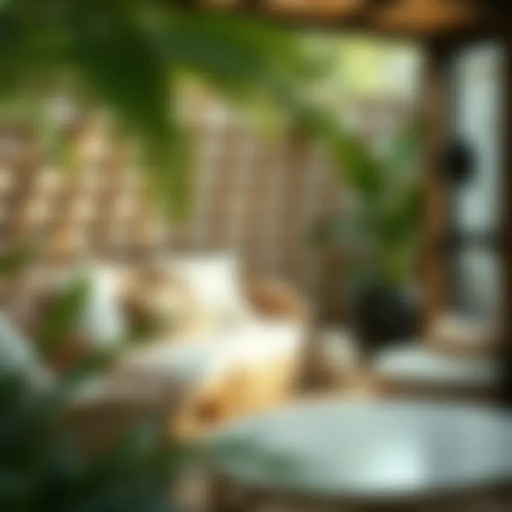 Comfortable Rattan Seating Area Comfortable seating area showcasing rattan cushions