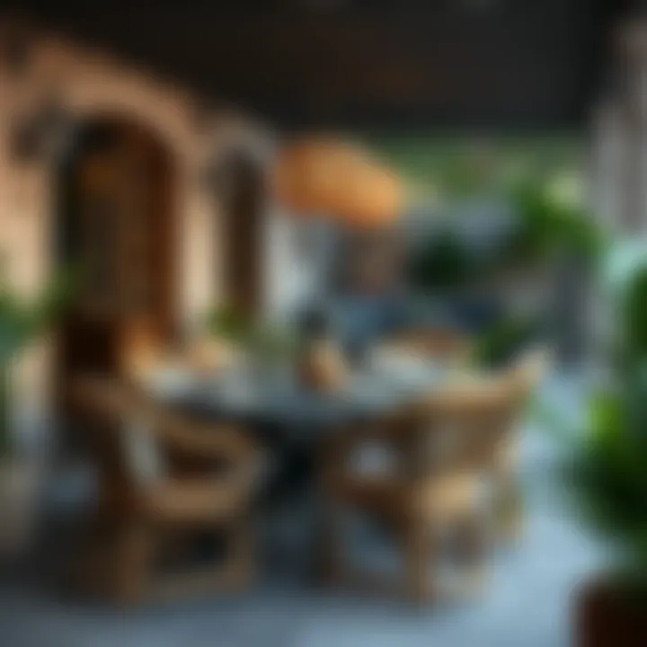 Charming Outdoor Dining with Rattan Charming outdoor dining setup with rattan furniture