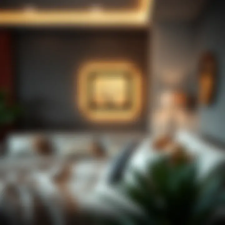 Tranquil Ambiance with Illuminated Wall Art Tranquil ambiance with illuminated wall art