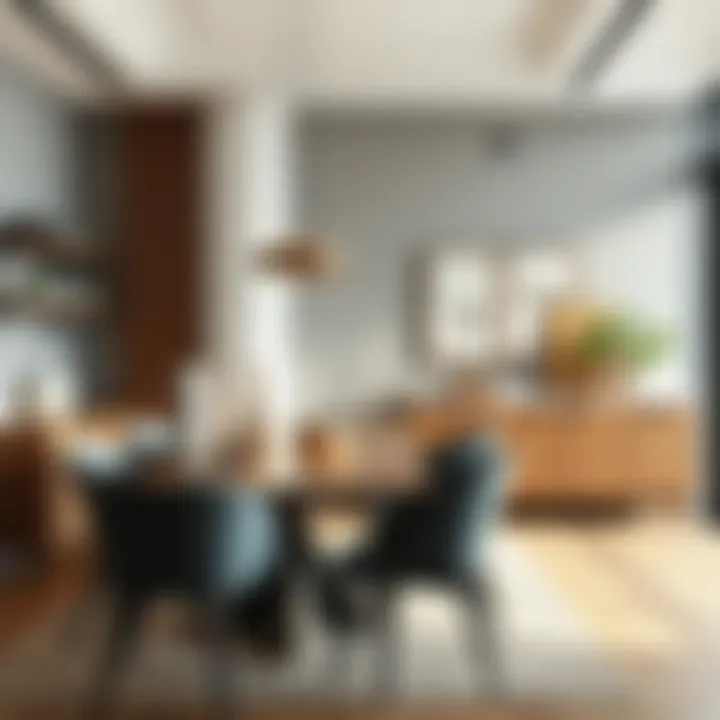 Functional Aesthetics in Modern Dining Spaces Stylish dining area showcasing functionality and aesthetics