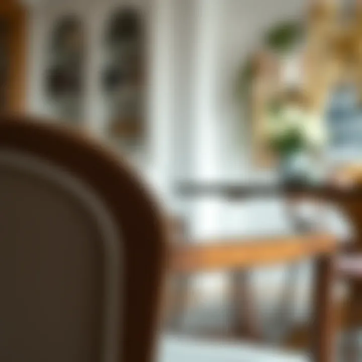 Detailed Craftsmanship in Dining Chair Design Close-up view of the intricate design of a dining chair