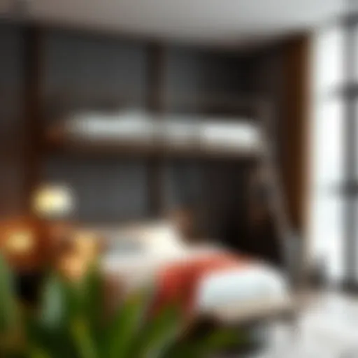 Stylish and modern double-decker bed in a contemporary bedroom