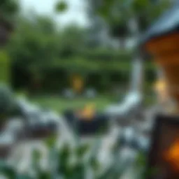 Elegantly designed outdoor furniture in a serene garden setting