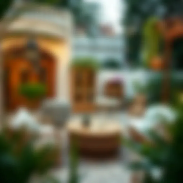 Variety of Garden Styles A variety of garden furniture styles displayed in a chic outdoor space