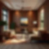 Warm brown living room painted walls