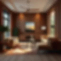 Warm brown living room painted walls