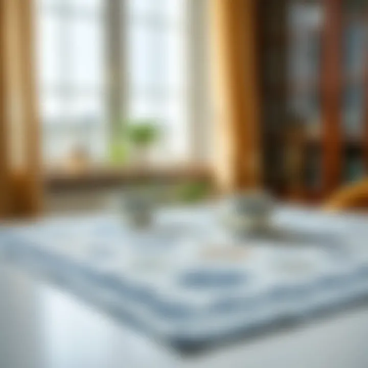 Geometric Patterns Square Tea Cloth Modern square tea cloth with geometric patterns