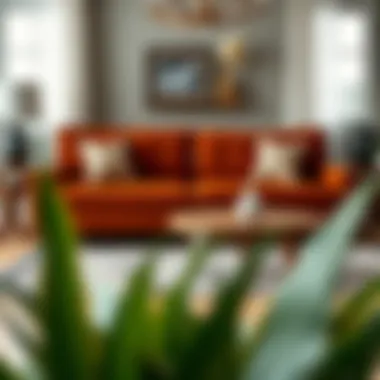 Terracotta Brown Sofa Set Paired with Decorative Cushions Terracotta brown sofa set paired with decorative cushions