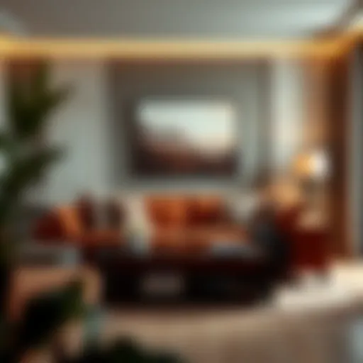 Elegant Living Room with Terracotta Brown Sofa Set Elegant living room with terracotta brown sofa set