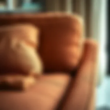 Close-up of Terracotta Brown Fabric Upholstery Close-up of terracotta brown fabric upholstery