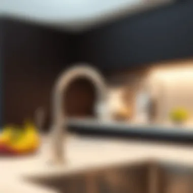 Sleek Contemporary Faucet Design Contemporary kitchen faucet design with a sleek finish