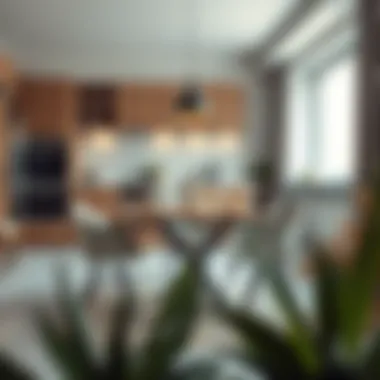 Modern Kitchen Designs Featuring Foldable Tables Stylish foldable table in a modern kitchen setting