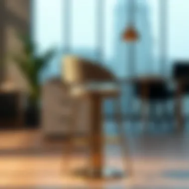 Aesthetic Appeal of Koçtaş Bar Stool in Office Elegant Koçtaş bar stool showcasing its aesthetic appeal in an office