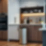 Sleek and modern kitchen trash can design