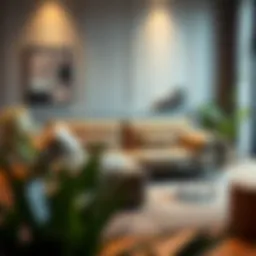 Contemporary sofa bed in a stylish living room setting