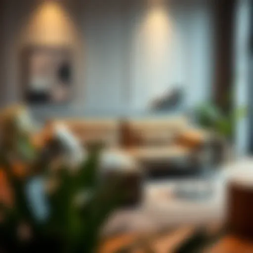 Contemporary sofa bed in a stylish living room setting