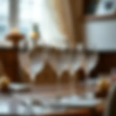 Sophisticated Table Setting with Crystal Goblets Stylish table setting featuring crystal goblets