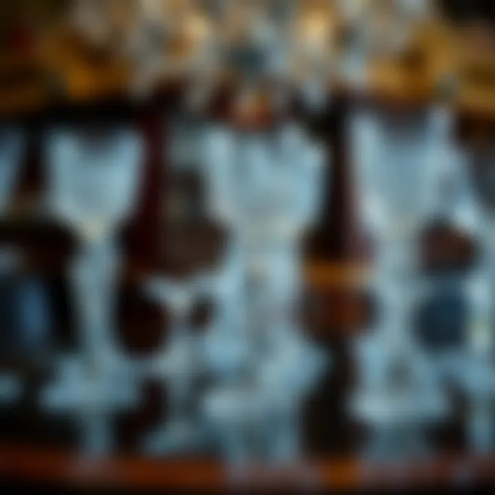 Diverse Varieties of Crystal Goblets Luxurious display of various types of crystal goblets