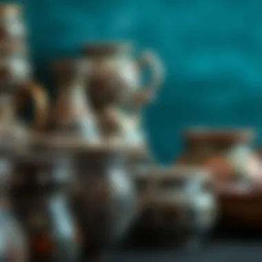 Intricate Designs of Kütahya Ceramics Close-up of Kütahya ceramics highlighting intricate designs