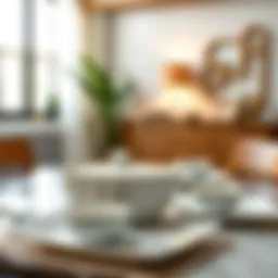 Elegant Kütahya square dinnerware set displayed on a dining table