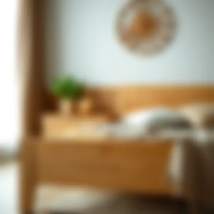 Elegant Natural Wood Grain Natural wood grain of a linden bed frame