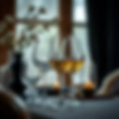 Lav Wine Glasses in a Decorative Setting Lav wine glasses in a decorative setting