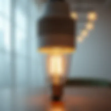 Elegant Design of LED White Bulb Close-up of an LED white bulb showcasing its design