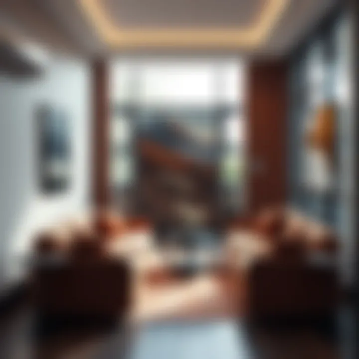 Luxurious Seating Arrangement with Sleek Settees Luxurious seating arrangement featuring sleek settees