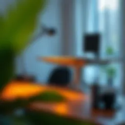 Ergonomic desk height illustration showcasing optimal design