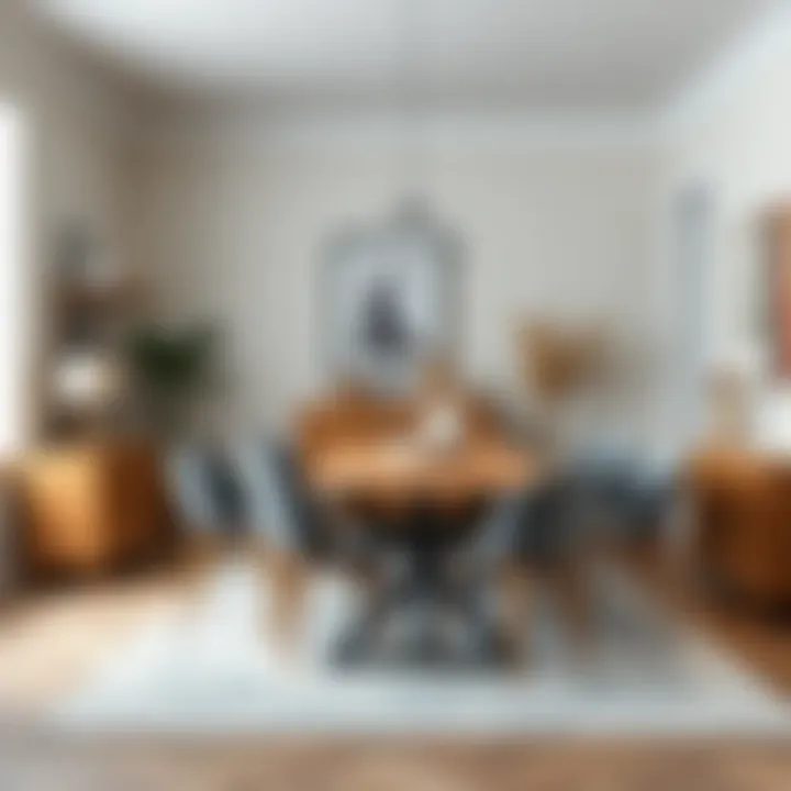 Stylish Dining Room Aesthetic with Solid Oak Stylish dining room featuring a solid oak dining table