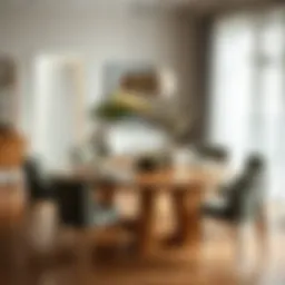 Elegant solid oak dining table in a modern setting