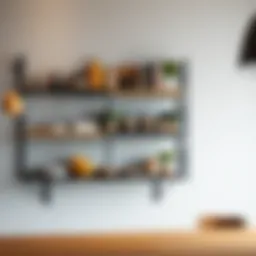 Stylish metal kitchen shelf design showcasing modern aesthetics