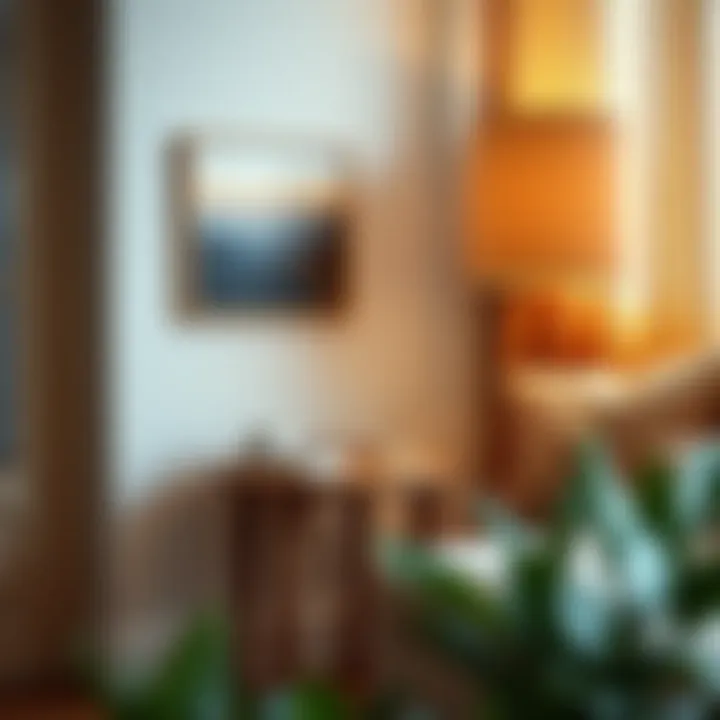 Minimalist Design in a Cozy Space A minimalist wooden side table complementing a cozy reading nook