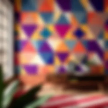 Vivid Geometric Patterns for Walls Modern geometric wall design using vivid colors