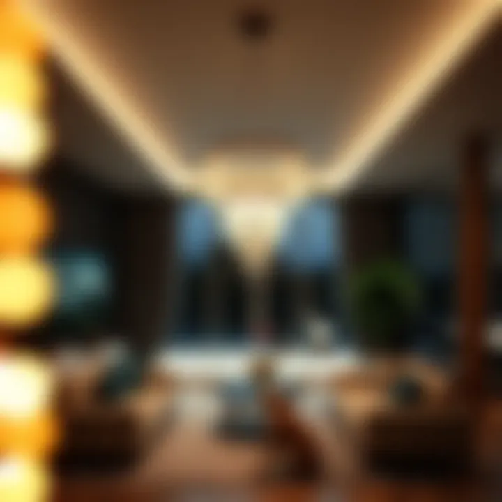 Modern interior showcasing LED chandelier integration