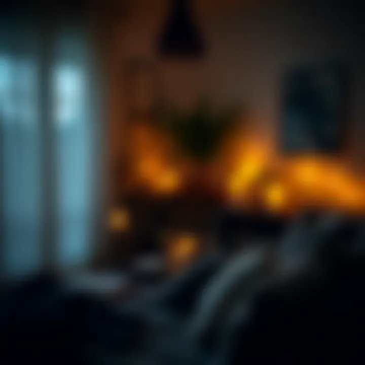A cozy room illuminated by the glow of candles